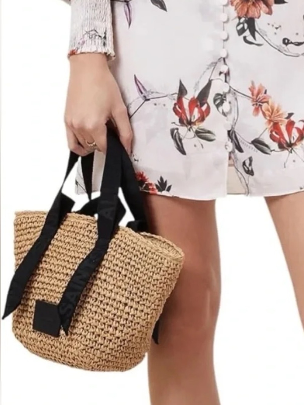 All Saints Natural Straw Crossbody